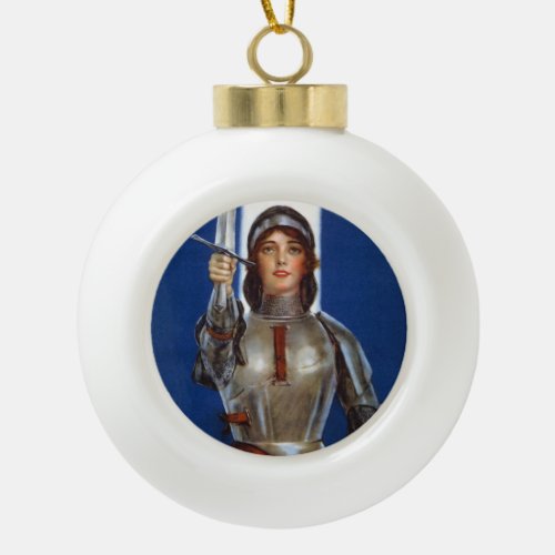 Joan of Arc French Heroine Knight National Hero Ceramic Ball Christmas Ornament