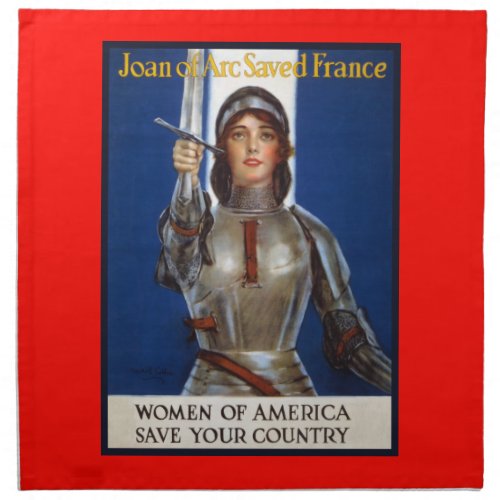 Joan of Arc French Heroine Knight National Hero Cloth Napkin
