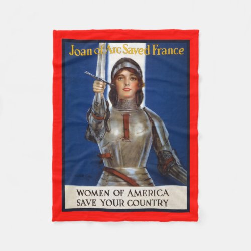 Joan of Arc French Heroine Knight National Hero Fleece Blanket