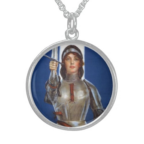 Joan of Arc French Heroine Knight National Hero Sterling Silver Necklace