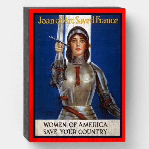 Joan of Arc French Heroine Knight National Hero Wooden Box Sign