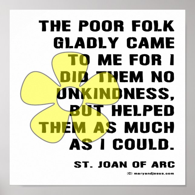 Joan of Arc Helped Poor Folk Poster (Front)