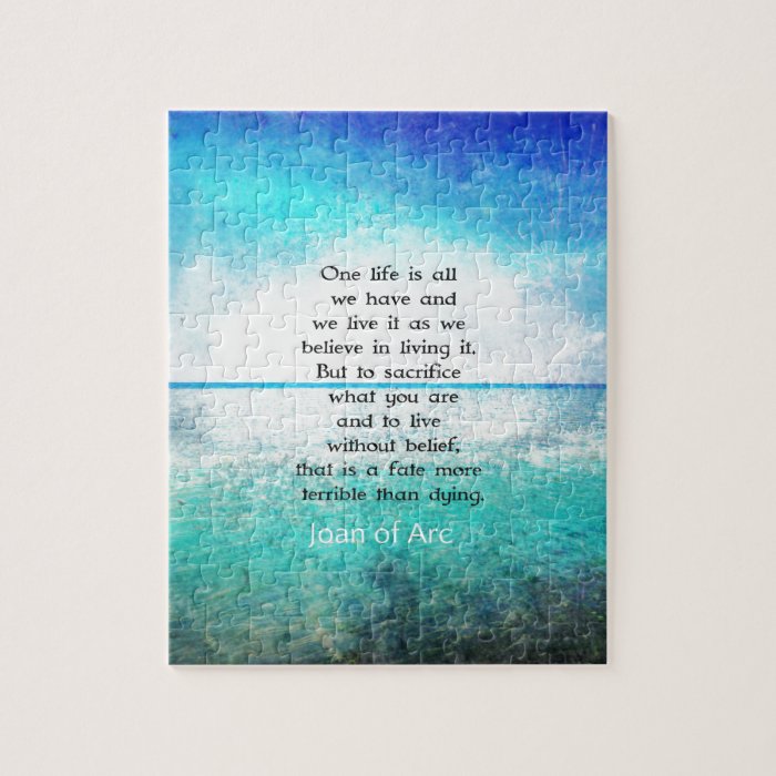 Joan of Arc inspirational quote Puzzle