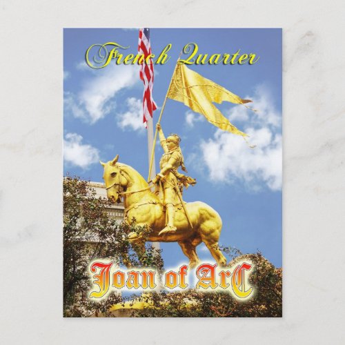 Joan of Arc Maid of Orleans statue New Orleans Postcard