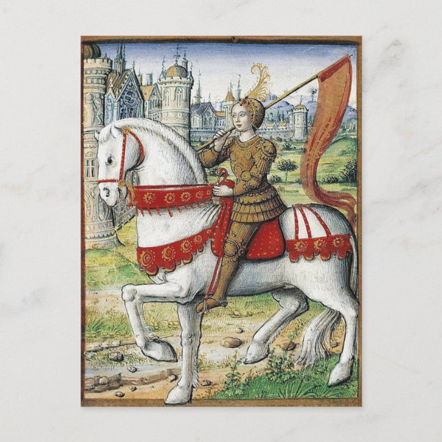 Joan of Arc on horseback Postcard (Front)