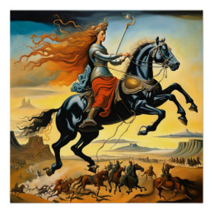 Joan of Arc on horseback Poster