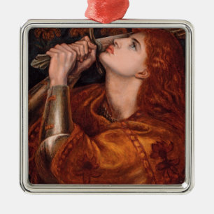 Joan of Arc (Portrait) (by Dante Gabriel Rossetti) Metal Ornament