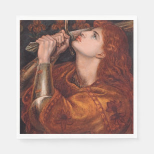 Joan of Arc (Portrait) (by Dante Gabriel Rossetti) Napkins
