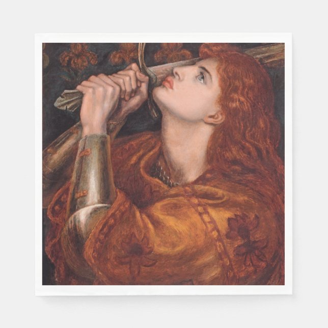 Joan of Arc (Portrait) (by Dante Gabriel Rossetti) Napkins (Front)
