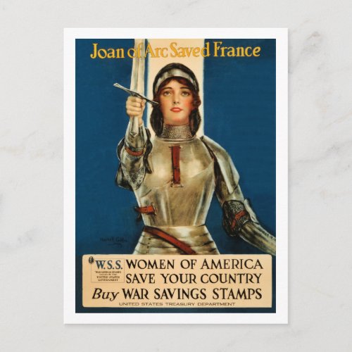Joan Of Arc saved France World War 1 Postcard
