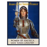 Joan of Arc: The Maid of Orleans, Knight Heroine Cutout<br><div class="desc">The WWI poster featuring Joan of Arc was a powerful piece of propaganda designed to galvanize American women into supporting the war effort. The image of Joan of Arc, a legendary French heroine who led her country to victory against the English, was strategically chosen to inspire patriotism and a sense...</div>