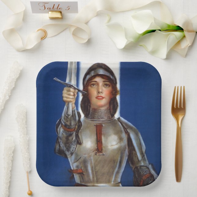 Joan of Arc: The Maid of Orleans, Knight Heroine Paper Plates (Wedding)
