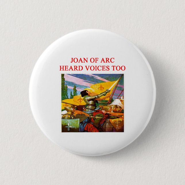 joan of arc voice psycho design button (Front)