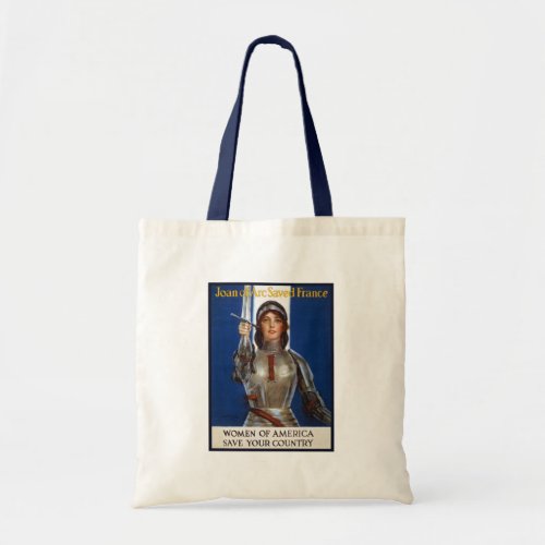 Joan of Arc WPA French American Feminism Ads Pinup Tote Bag