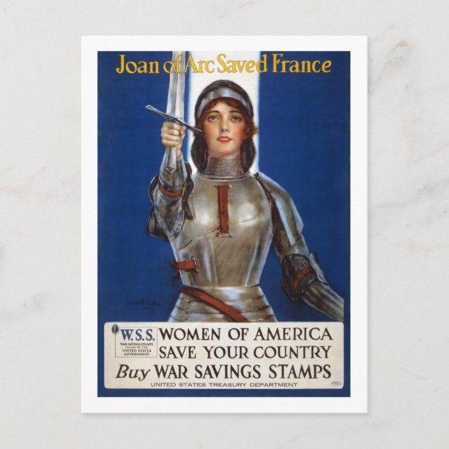 Joan_of_Arc_WWI_Propaganda Poster Postcard (Front)