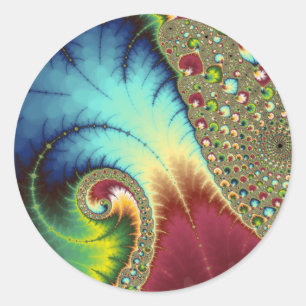 Joanie 50 Fractal Art Classic Round Sticker