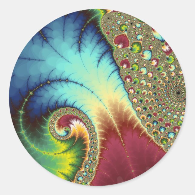 Joanie 50 Fractal Art Classic Round Sticker (Front)
