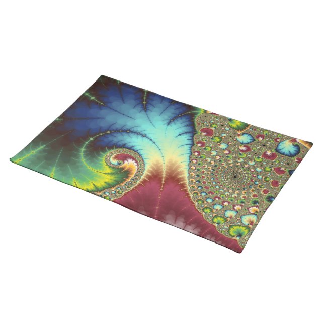Joanie 50 Fractal Art Cloth Placemat (On Table)