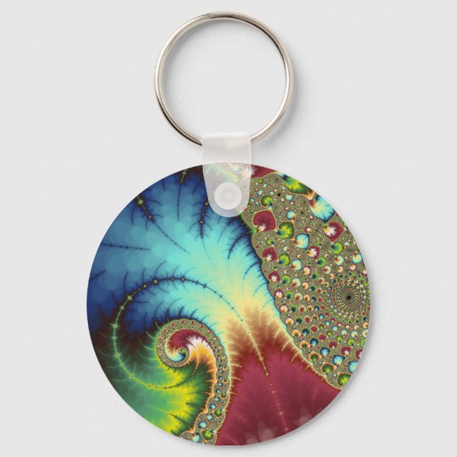 Joanie 50 Fractal Art Keychain (Front)