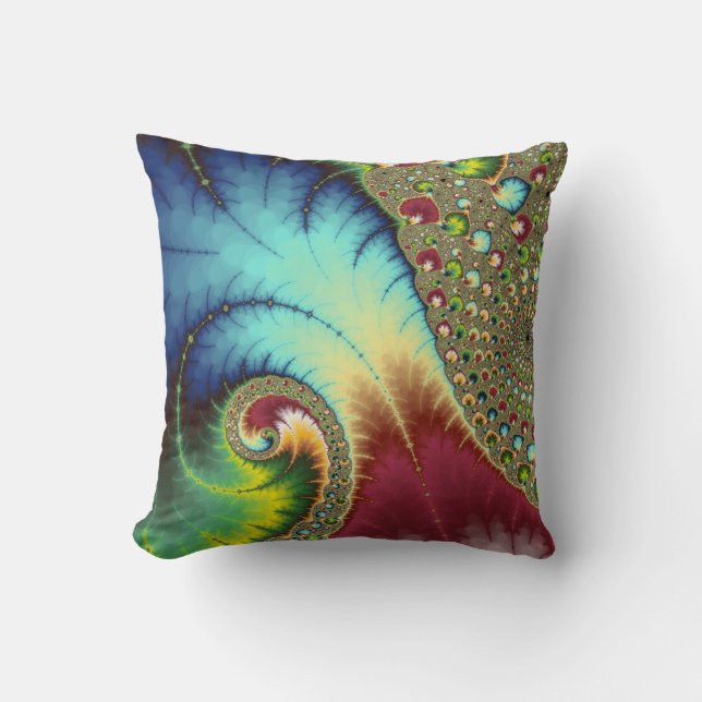 Joanie 50 Fractal Art Throw Pillow (Front)