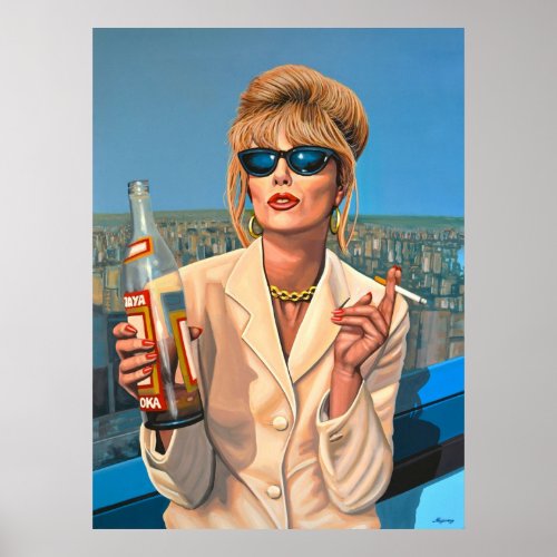 Joanna Lumley as Patsy Stone painting Poster