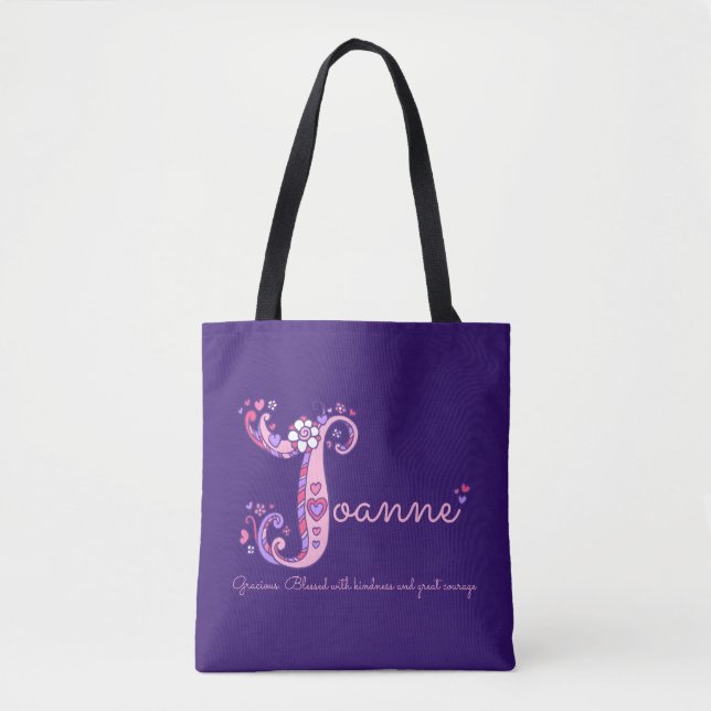 Joanne name and meaning J monogram bag (Front)