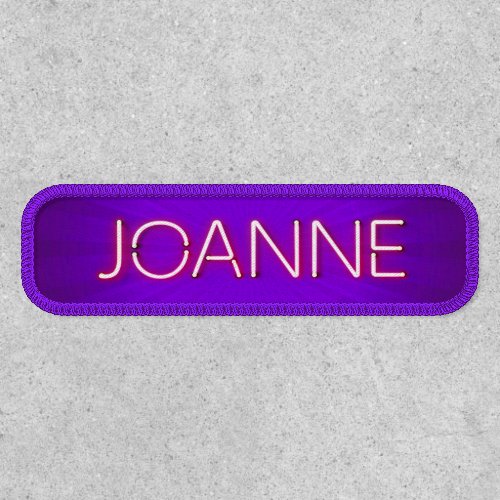 Joanne name in glowing neon lights patch