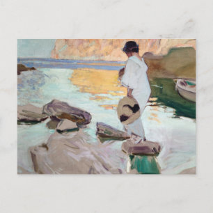 Joaquin Sorolla - Elena at Cala de San Vicente Postcard