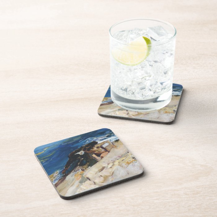 Joaquín Sorolla  Looking for Crabs among the Rocks Drink Coaster