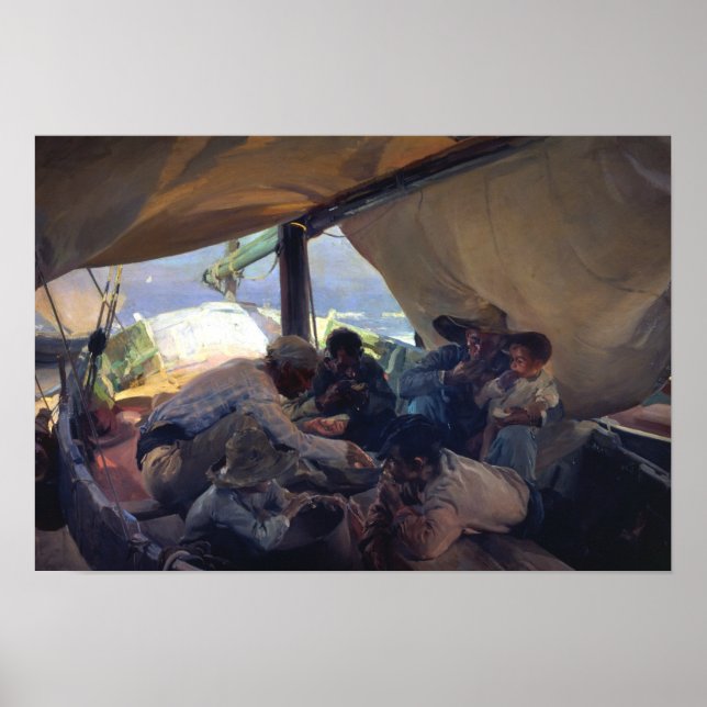 Joaquin Sorolla - Lunch on the Boat Poster (Front)