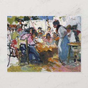 Joaquín Sorolla- Net Menders in Valencia Postcard