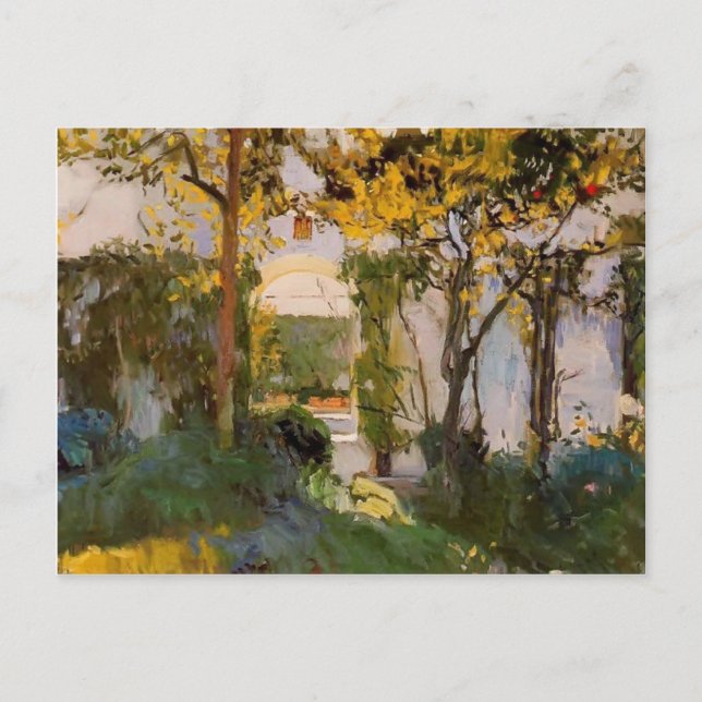 Joaquín Sorolla- Old garden of Alcazar in Seville Postcard (Front)