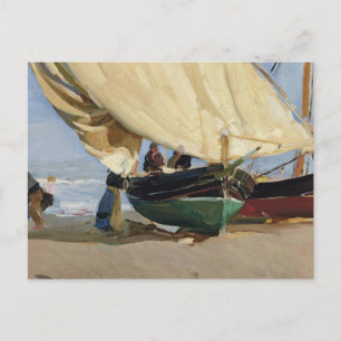 Joaquin Sorolla - Pescadores. Barcas varadas Postcard