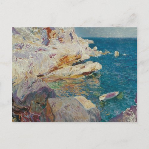 Joaquin Sorolla_Rocks of Javea and the White Boat Postcard
