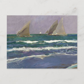 Joaquin Sorolla - Ship Sails in the Sea Postcard