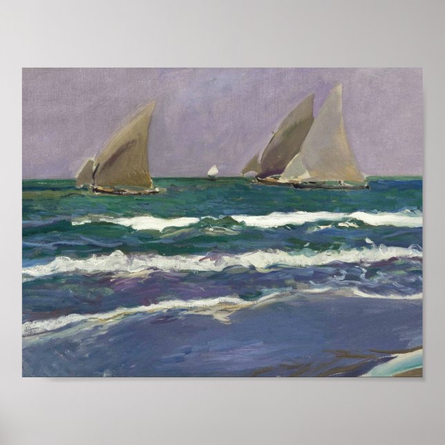 Joaquin Sorolla - Ship Sails in the Sea Poster (Front)