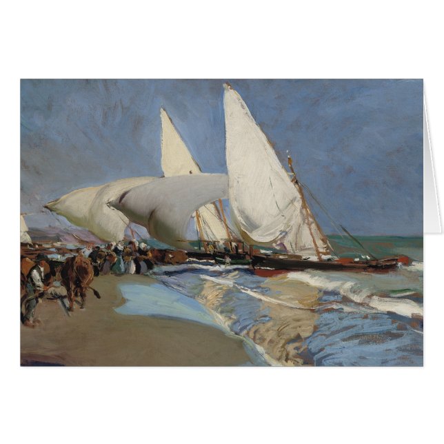 Joaquin Sorolla - The Beach at Valencia Cards (Front Horizontal)