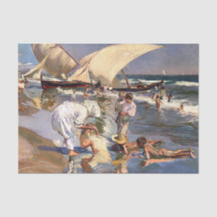 Joaquin Sorolla - Valencia Beach by Morning Light Tissue Paper
