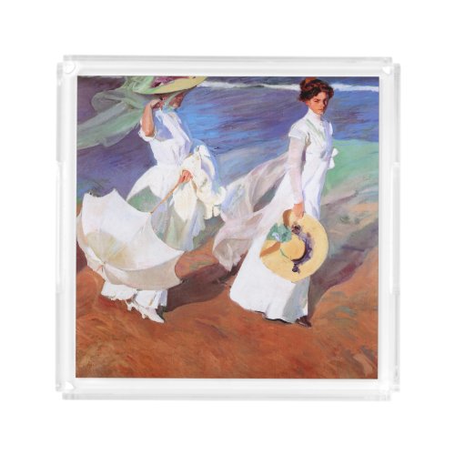 Joaquin Sorolla Women Walking Beach Acrylic Tray