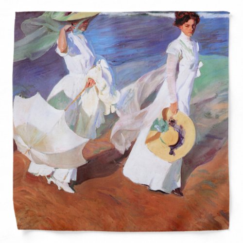 Joaquin Sorolla Women Walking Beach Bandana