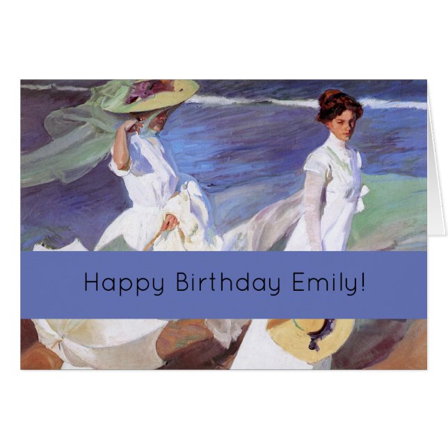 Joaquin Sorolla Women Walking Beach Cards (Front Horizontal)