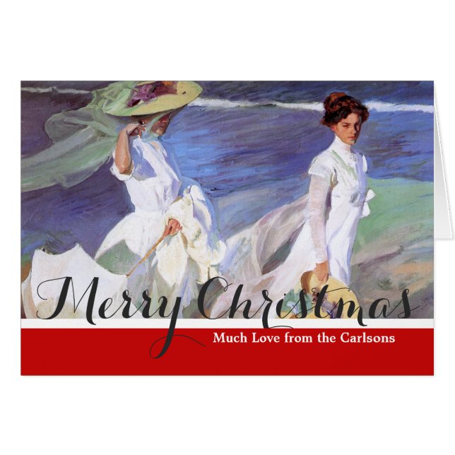 Joaquin Sorolla Women Walking Beach Cards (Front Horizontal)