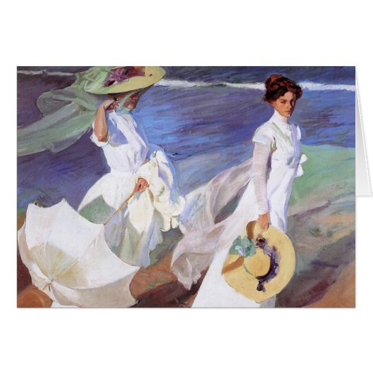 Joaquin Sorolla Women Walking Beach Cards (Front Horizontal)