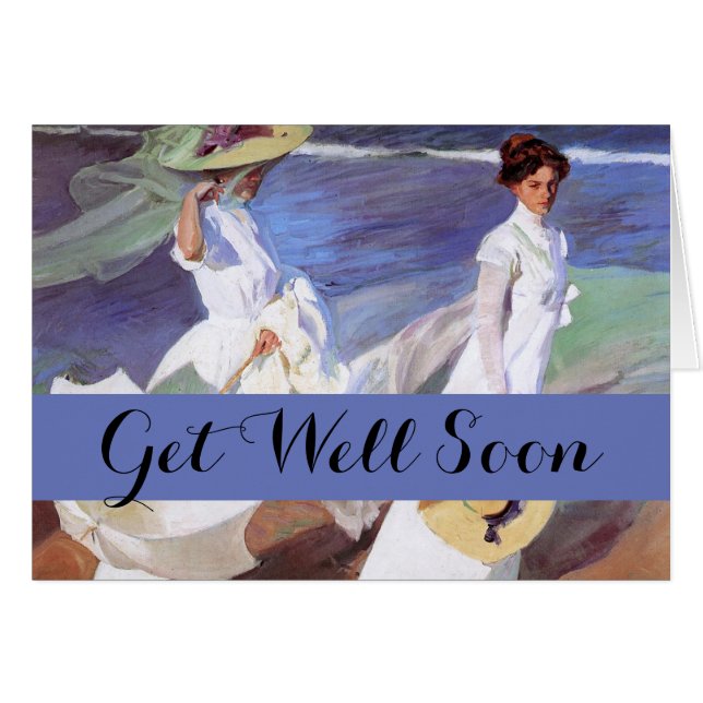 Joaquin Sorolla Women Walking Beach Cards (Front Horizontal)