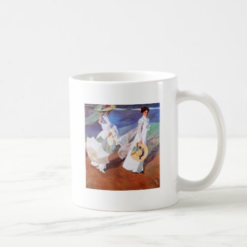 Joaquin Sorolla Women Walking Beach Coffee Mug