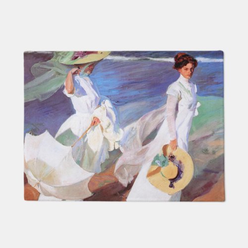 Joaquin Sorolla Women Walking Beach Doormat