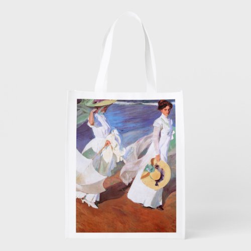 Joaquin Sorolla Women Walking Beach Grocery Bag