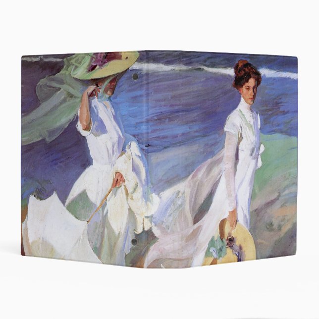 Joaquin Sorolla Women Walking Beach Mini Binder (Background)