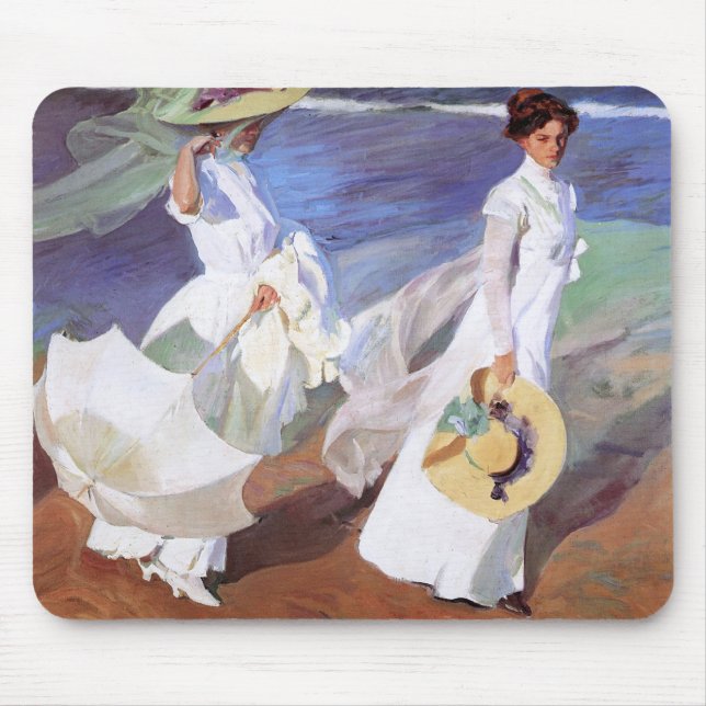 Joaquin Sorolla Women Walking Beach Mouse Pad (Front)