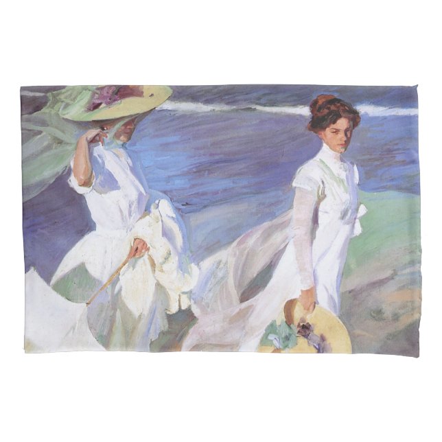 Joaquin Sorolla Women Walking Beach Pillow Case (Front)